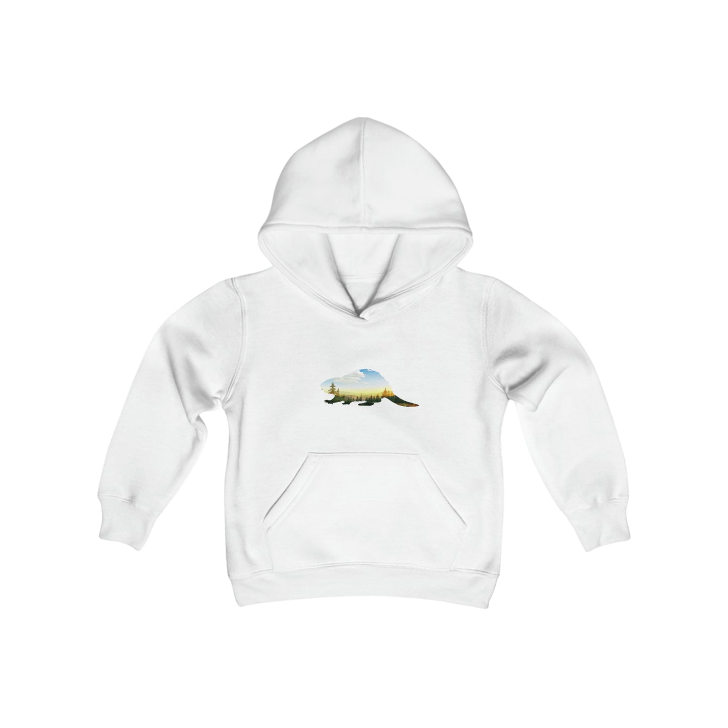 Kids Hoodie - Beaver Wilderness Skyline