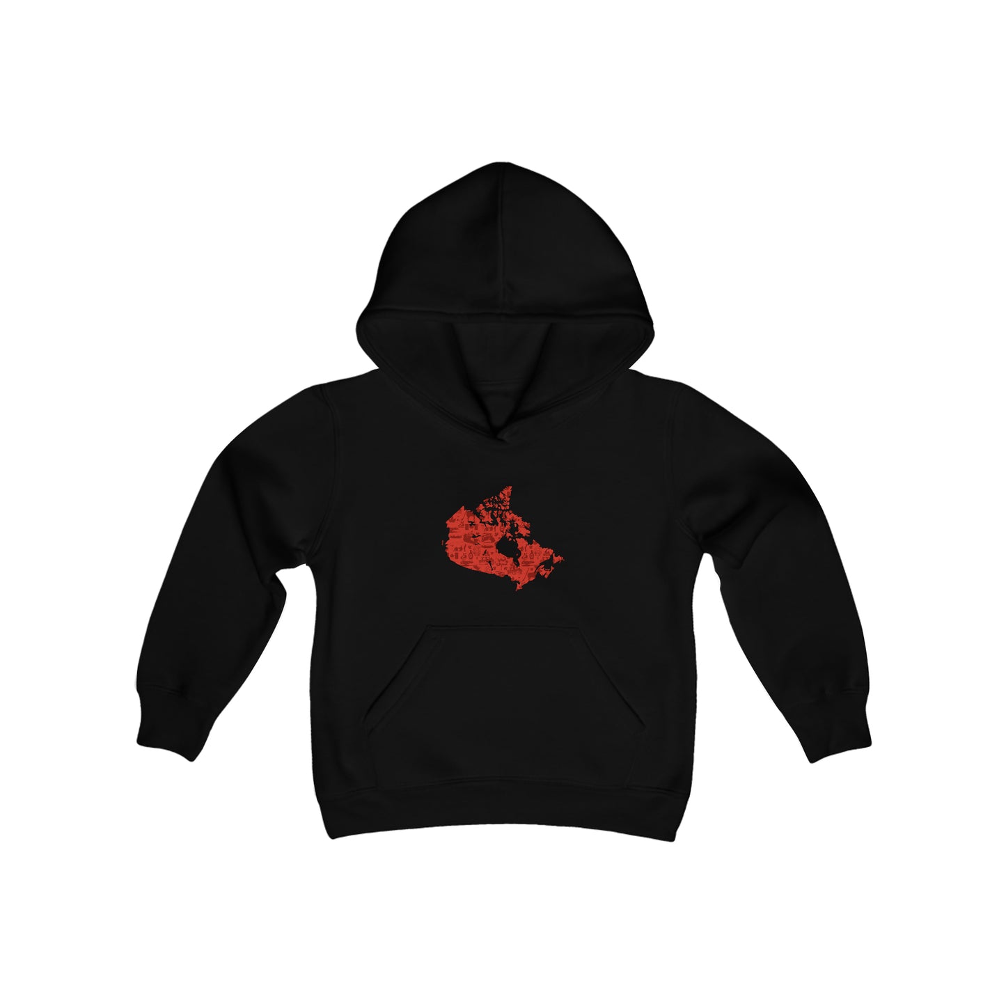 Kids Hoodie - Canadian Things Map