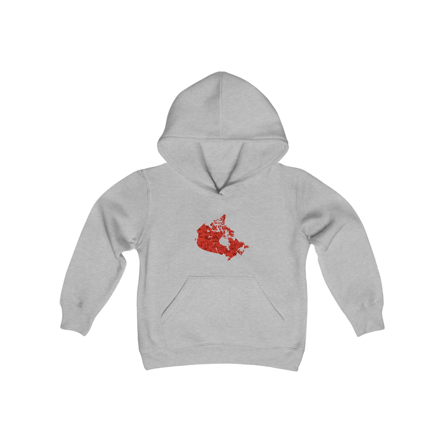 Kids Hoodie - Canadian Things Map