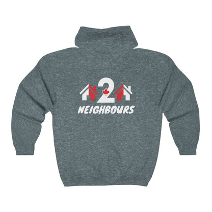 2 Neighbours Unisex Zip Up Hoodie - Oh Canada Shop