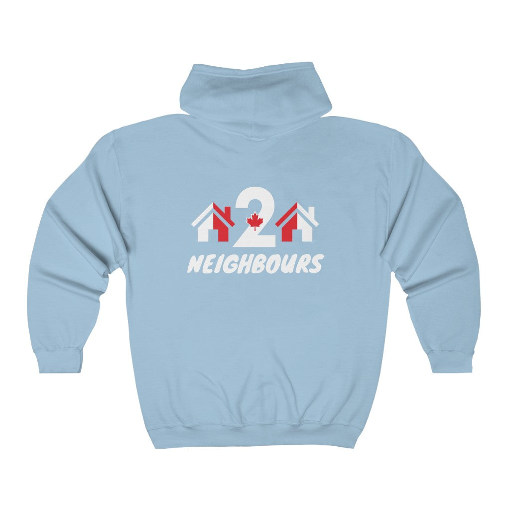 2 Neighbours Unisex Zip Up Hoodie - Oh Canada Shop