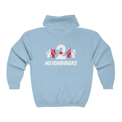 2 Neighbours Unisex Zip Up Hoodie - Oh Canada Shop