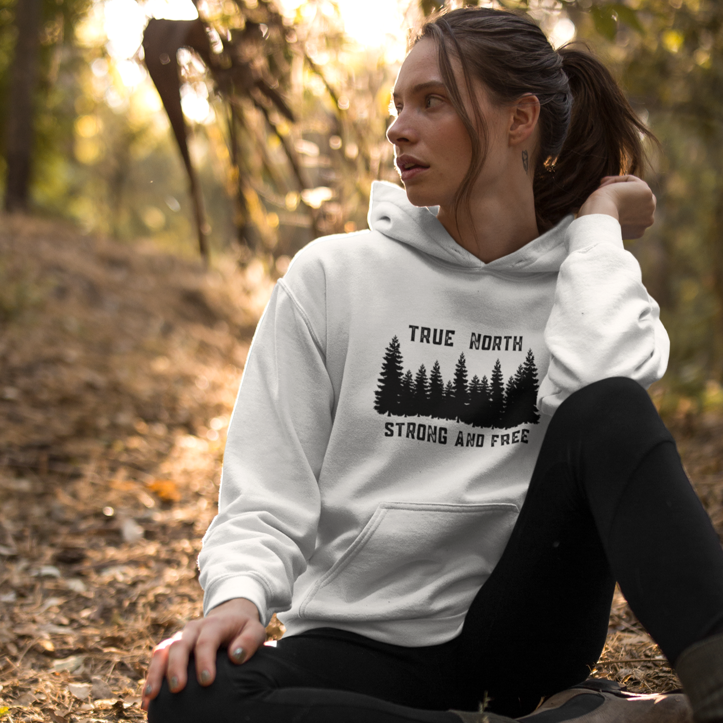 Unisex Hoodie - True North Strong & Free - Oh Canada Shop